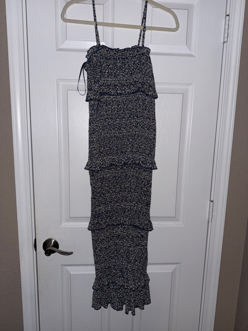Vici Blue & White Speckled Maxi Dress